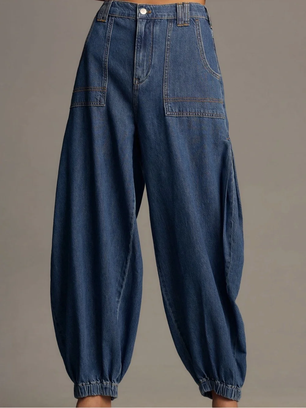 NEW Pilcro Anthropologie Wharfside High-Rise Jogger Jeans Denim Balloon Pants - Picture 4 of 9